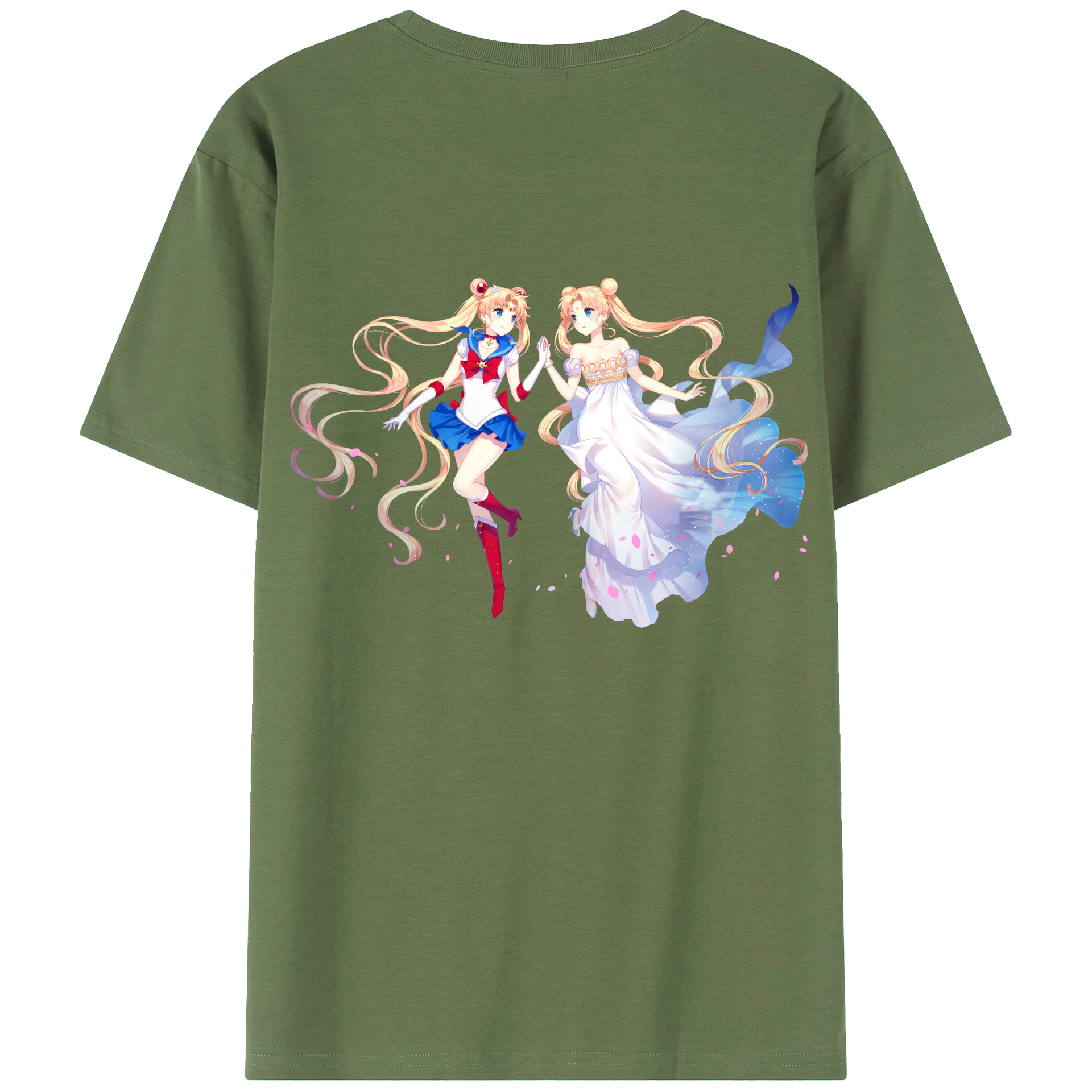（画像用） 美少女戦士セーラームーン 月野 うさぎ つきの うさぎ Sailor Moon Tsukino Usagi 綿100％ メンズ半袖Tシャツ（バックプリント） 通気性